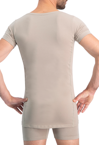 NOSHIRT dry - deep V - invisible khaki - achterkant